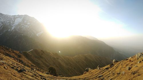 Scenic view of mountains against sky