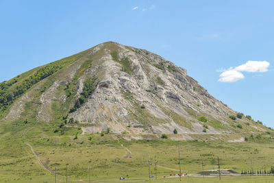 Low angle view of mountain against sky