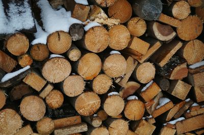 Full frame shot of logs