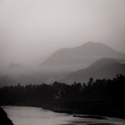 Scenic view of lake and mountains