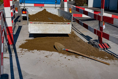 High angle view of construction site