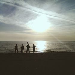 Scenic view of sea at sunset