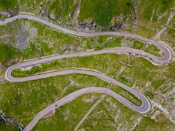 High angle view of road amidst landscape