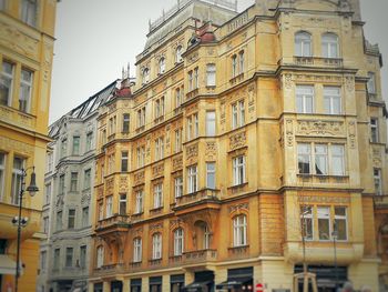 Low angle view of buildings in city