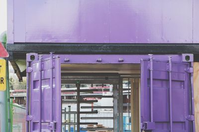 Close-up of pink door