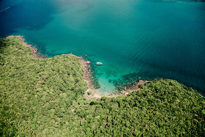 High angle view of sea shore