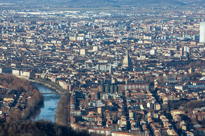 Aerial view turin torino italy