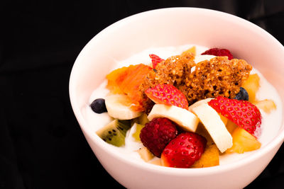 Close-up of breakfast served in bowl