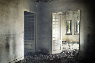 Interior of abandoned building