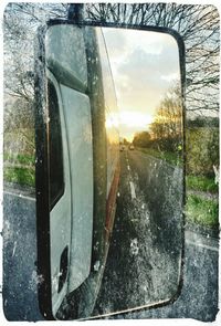 Road seen through car windshield