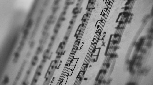 Close-up of piano keys