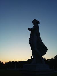 Low angle view of statue against clear sky