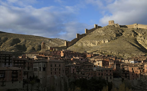 Beautiful old architecture and buildings in the mountain village of albarracin, spain