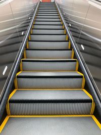 High angle view of escalator