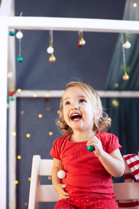 Portrait of cute girl playing in playground