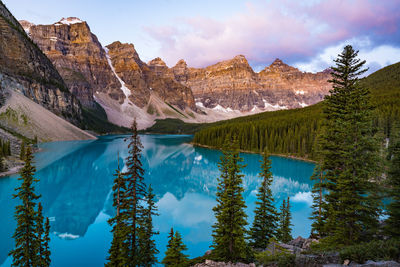 Panoramic view of snowcapped mountains against sky