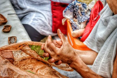 Close-up of hand with tattoo