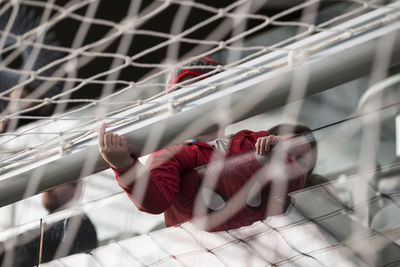 Close-up of person against blurred background