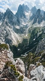 Cadini group in the dolomites mountains