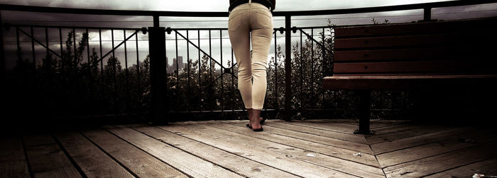 Close-up of wooden boardwalk