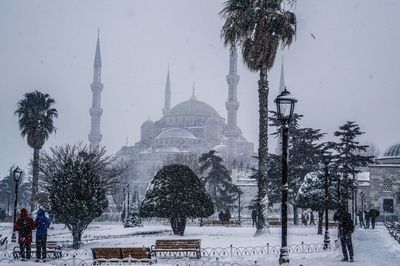 Panoramic view of temple during winter