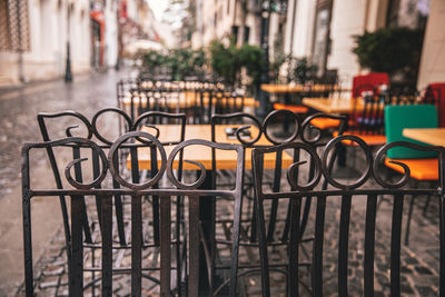 Coffee shop terrace with no clients