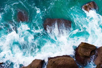 Panoramic view of sea waves
