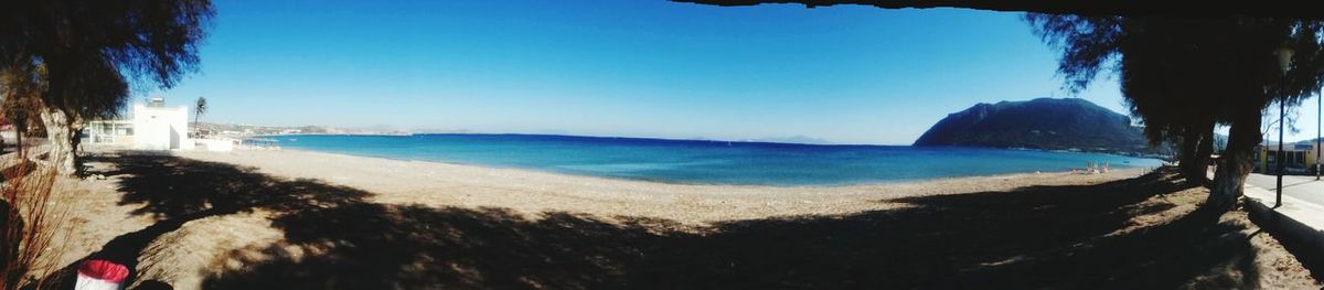 Panoramic view of sea against sky on sunny day