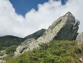 Low angle view of mountain against sky