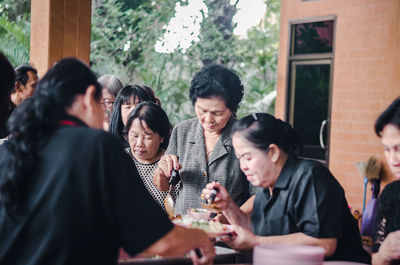 Group of people in restaurant