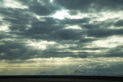 Storm clouds over landscape