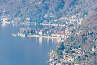 Aerial view of cannero in the lake maggiore