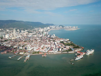 Aerial view georgetown in bright sunny morning.