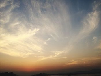 Low angle view of sky at sunset