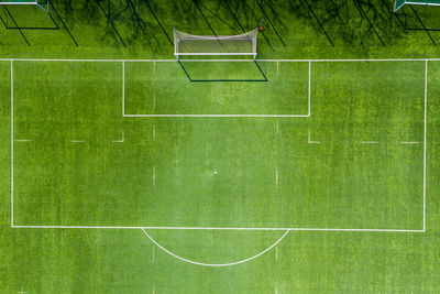 Football field from above. gaate aerial view