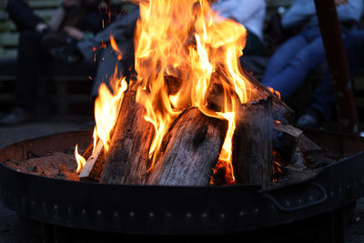 Close-up of bonfire