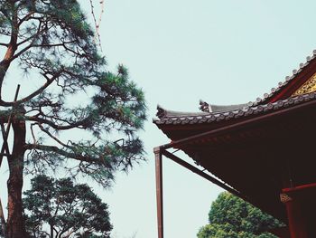 Low angle view of built structure against clear sky
