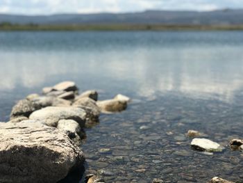 Close-up of rocks on beach