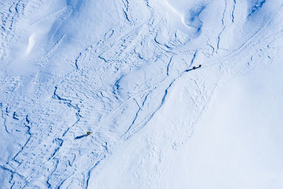 High angle view of snow covered mountain