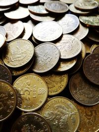 Full frame shot of coins