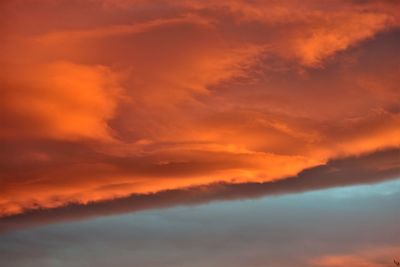 Low angle view of orange sky