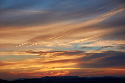 Low angle view of sky during sunset