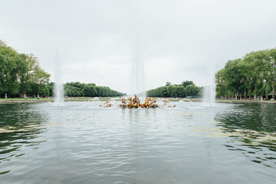 Fountain in lake