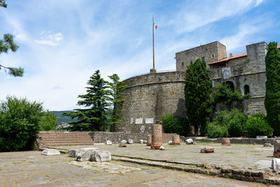 View of old building against cloudy sky