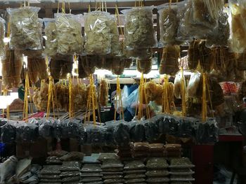 Panoramic shot of objects for sale at market