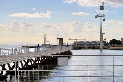 Bridge over river against sky