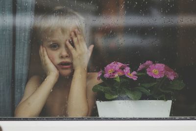 Portrait of shirtless boy