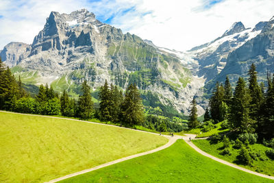 Scenic view of mountains against sky