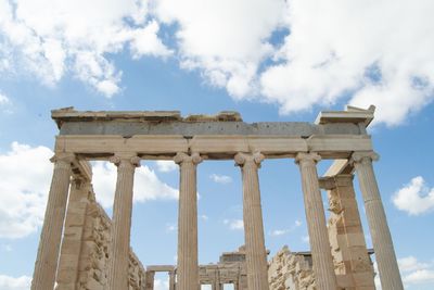 Low angle view of historical building against sky