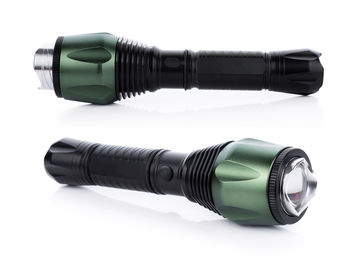 Close-up of flashlights over white background